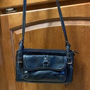 Chic Black Leather? Crossbody Bag Practical Utility Office Shopping